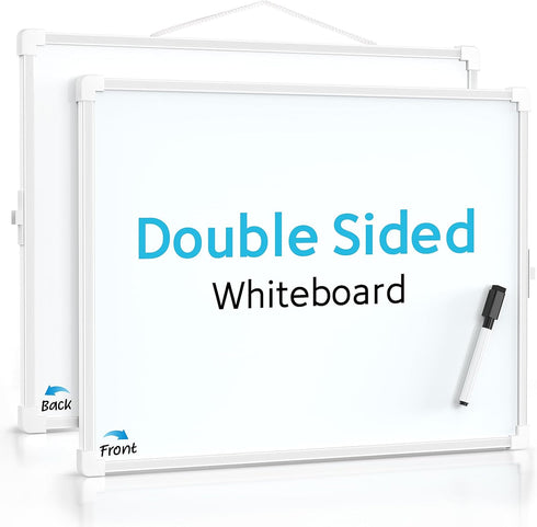 MaxGear Double-Sided Dry Erase Board, 14"x11" Hanging Whiteboard for wall, Small White Board with a Black Dry Erase Marker, Portable Whiteboard fo...