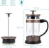 Navaris Retro French Press Coffee Maker (12 oz) - Stainless Steel Coffee Press Tea Maker with Plunger, Filter, Durable Borosilicate Glass Beaker...