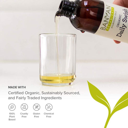 Banyan Botanicals Daily Swish Mint – Organic Ayurvedic Oil Pulling Mouthwash with Coconut Oil – for Oral Health, Teeth, & Gums* – 8oz – Non GMO Su...