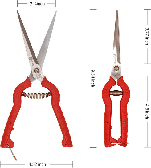 2 PACK Multifunctional Thin Fruit Scissors, P-905 Garden Pruner Shears Cutters with Anti-Slip Grip High-Grade Spring Lock Garden Pruner for Garden...