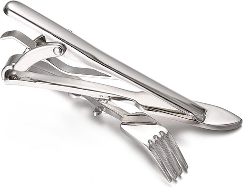 Yoursfs Unique Fork and Knief Tie Clip for Men Gold Silver 316L Stainless Steel Tie Bar Pin Novelty Men's Jewelry Gift...