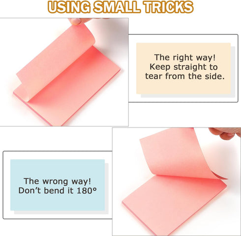 Sticky Notes 3x5 inch Bright Colors Self-Stick Pads 8 Pads/Pack 50 Sheets/Pad Total 400 Sheets...