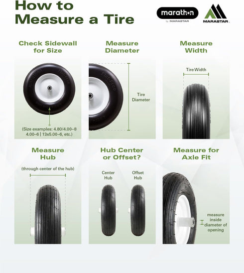 Marathon 33102 8x2" Flat Free, Hand Truck / All Purpose Utility Tire on Wheel, 2.375" Centered Hub, 1/2" Bearings...