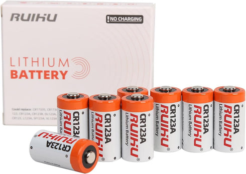 CR123A Lithium Battery, 10 Pack 3V 1500mAh Lithium Manganese Dioxide(Li-MnO2) Battery for Flashlight Alarm Smart Sensor Microphones, Non-Rechargea...