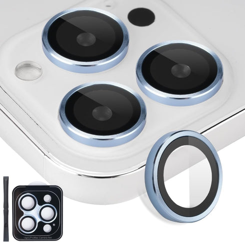 Camera Lens Protector for iPhone 13 Pro & iPhone 13 Pro Max, Tempered Glass Lens Protector Aluminum Alloy Ring Camera Cover Fits for iPhone 13 Pro...