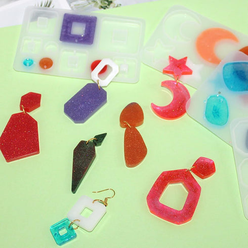 AFUNTA 12 PCS Jewelry Resin Molds, Resin Earring Molds Pendant Resin Molds Silicone Set, Jewelry Making Supplies DIY Gifts for Women...