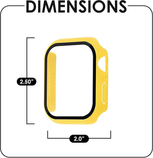 Iwatch Tempered Glass Case Cover, Series 5/6 40mm, Full Protective Waterproof Bumper Cases, Clear Film Screen Cover, “4pcs in Pack” Yellow/Rose, P...