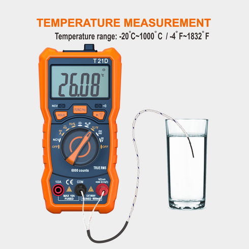 Auto-Ranging Digital Multimeter, TRMS 6000 Counts AC DC Voltmeter Ohm Volt Amp Meter, Electrical Multimeter Tester with NCV, Measure Capacitance C...