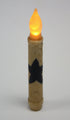 Set of 2 Primitive Battery Operated Wax-Dipped Taper LED Candles with Black Star on Side...