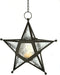 Zings & Thingz Beautiful Hanging Star Candle Lantern, Decorative Iron Light Home Decor, 9.5" Tall, Clear Glass...