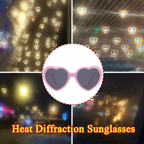 Dollger Heart Sunglasses Heart Effect Diffraction Glasses Festival Accessories Party Rave Lights Glasses Love Gift...