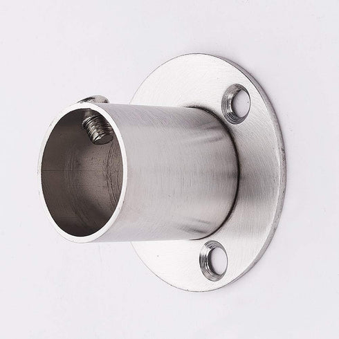 MroMax 304 Stainless Steel Wardrobe Pipe Bracket, 0.87Inch Dia, Wall Mount Hanging Rail Rod Support Socket 10Pcs...