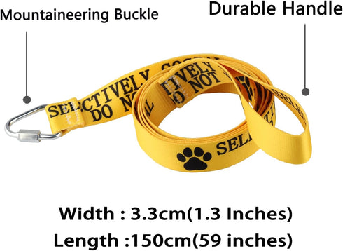 Funny Dog Leash Selectively Social Do Not Pet Dog Leash Walking Training Dog Leashes Dog Owner Pet Lover Gift (Selectively Social Do Not Pet-YE)...