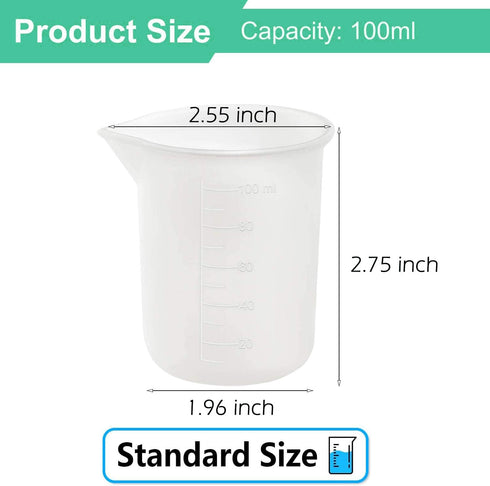 10 PCS 100ml Silicone Measuring Cups for Resin Non-Stick Mixing Cups Glue Tools, Precise Scale Toning Cups for Resin DIY Craft Jewelry Making...