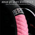Soft Leather Car Steering Wheel Cover with Sparkly Crystal Diamond, Universal 15 Inch Colorful Rhinestones Elastic Steering Wheel Covers for Women...