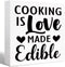 Kitchen Wood Box Signs,Cooking is Love Made Edible Kitchen Wood Block Signs with Sayings for Kitchen Table Decor,Funny Kitchen Sign Decor for Shel...
