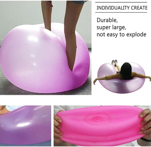 47 Inch Giant Water Bubble Ball, Inflatable Water-Filled Ball Soft Rubber Ball for Outdoor Beach Pool Garden Party Large (Blue)...