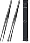 2 Pcs 12-inch Cooking Tweezers Tongs Precision Serrated Tips, Stainless Steel Professional Chef Tweezer Kitchen Tools for BBQ, Plating and Serving...