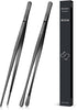 2 Pcs 12-inch Cooking Tweezers Tongs Precision Serrated Tips, Stainless Steel Professional Chef Tweezer Kitchen Tools for BBQ, Plating and Serving...