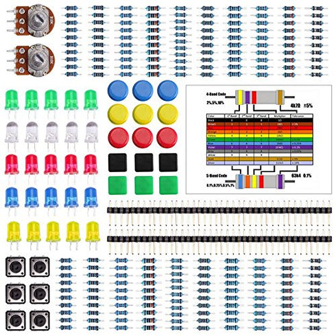 Electronics Component kit with resistors,Pin Header,LEDs, Switch, Potentiometer,for Arduino MEGA2560...