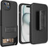 BELTRON Case Holster Combo for iPhone 15, Slim Protective Full Body Grip Case & Swivel Belt Clip 3 in 1 Combo with Kickstand/Card Holder Compatibl...