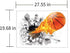 Supzone 3D Basketball Wall Sticker - Self-Adhesive Breakthrough Fireball Decor, Vinyl Removable Flying Basketball Art for Kids Bedroom Playroom Mu...