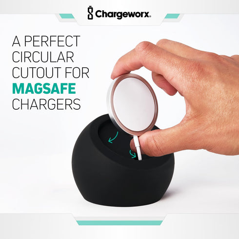 Charging Stand Compatible with Magsafe | Premium Silicone Construction, Compatible with iPhone 12/13/14/15 | Discreet Cable Design, Charging Cable...