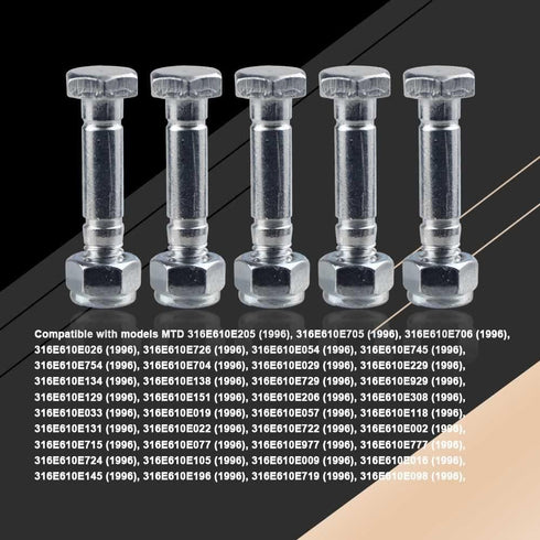 1-1/2" x 5/16" 710-0890 Shear Pins with Nuts Compatible with MTD Auger Drive Snowblowers/Two-Stage Snow Thrower (Except 33" Model E993I) 710-0890 ...