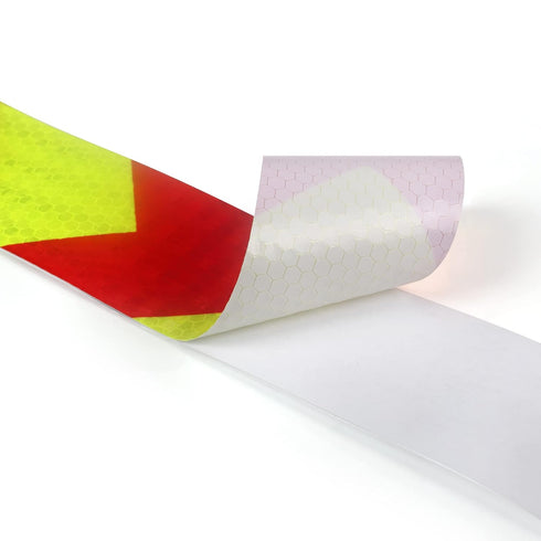 Max Brite Reflective Tape, 30 Feet x 2 Inch Honeycomb Reflector Tape, Safety Reflective Tape for Trailers, Trucks, Equipment, Yellow and Red Refle...
