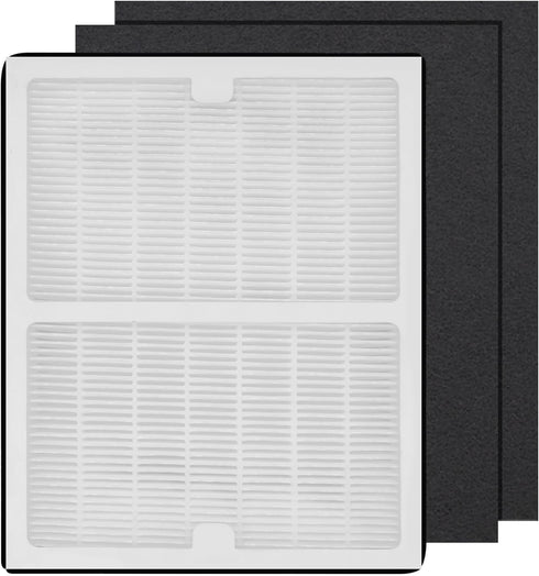 Replacement Filters A for Idylis Air Purifiers AC-2119, IAP-10-100, IAP-10-150, IAPC-40-140 and Filtrete FAP-C01-A, Part# IAF-H-100A (1 HEPA & 2 C...
