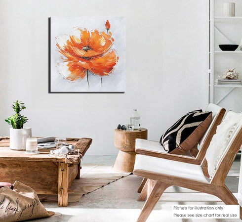 Niwo ART - Orange Poppies, Flower Canvas Wall Art Home Decor,Framed Ready to Hang...