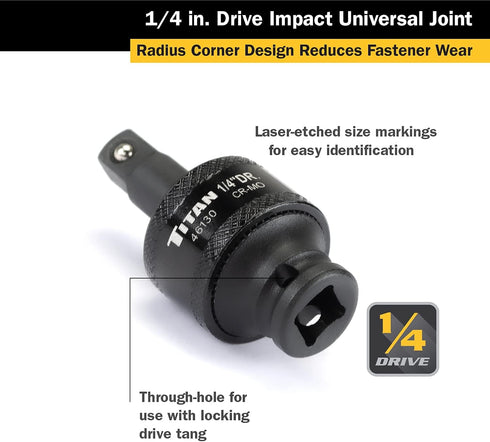 Titan 46130 1/4-Inch Drive Impact Universal Joint Socket...