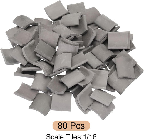 MECCANIXITY Miniature Roof Tiles Clay Model Roof Tiles Mini DIY Tiles Model Building Set for Model Building Dolls Pet Houses Garden Grey Pack of 8...