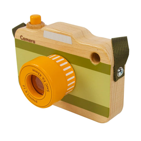 Wooden Mini Pretend Camera Toy for Toddlers 1 2 3 Years Old, Neck Hanging Photographed Props for Boys Girls Children Kids...