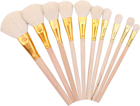 10Pcs Gilding Brush Pen Set, Gold Leaf Sweeper Paint Brush Goat Hair Brush Pen Gold Paint Brush for Gold Foil Gold Leaf Sheets Gold Flakes Art Cra...