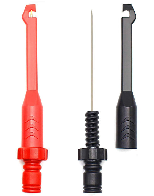 Wire Piercing Probe Clip, Automotive Diagnostic Test Lead Accessories Repair Tools Puncture Wire Back Probe Pins Testing Kit, Black and Red, 2 Pac...
