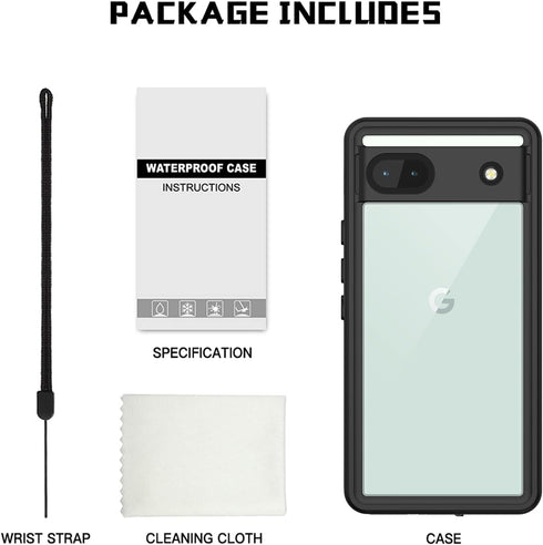 Lanhiem Pixel 6a Case, IP68 Waterproof Dustproof Shockproof Case with Built-in Screen Protector, Full Body Rugged Protective Cover for Google Pixe...