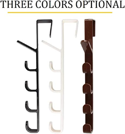 Sadiyamo 5 Layers Over The Door Hook Organizer Rack Hanger Backpack Handbag Door Hook, Pack of 2 (White)...
