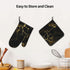 Black Gold Marble Oven Mitts and Pot Holders Heat Resistant Oven Gloves Safe Cooking Baking Grilling...