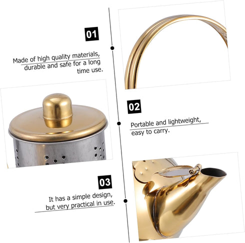 1pc Stainless Steel Pot Whistling Tea Kettle Stainless Steel Tea Pots Portable Stove Teapot for Stovetop Teapot with Infuser Water Boiler Filter W...
