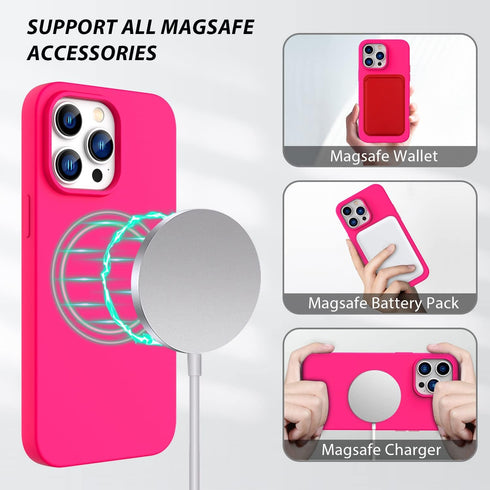 ZUSLAB Magnetic Silicone Case Compatible with Apple iPhone 14 Pro 6.1'' 2022, Compatible with All MagSafe Accessories & Charging, Liquid Silicone ...