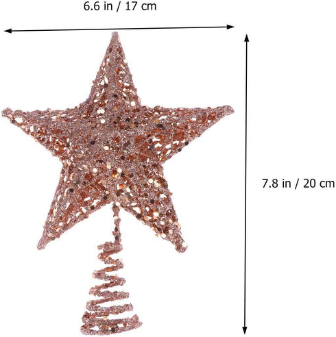 BinaryABC Christmas Tree Topper Star,Glittering Christmas Tree Decoration Ornaments,20cm (Rose Gold)...