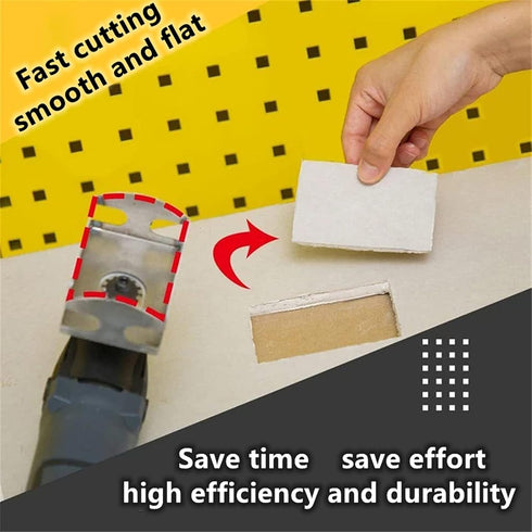 2 pcs One Step in Place Stainless Steel Square Slot Cutter for Electrical Box Drywall Outlet Cutout Tool oscillating Square Blade for Drywall, Pla...