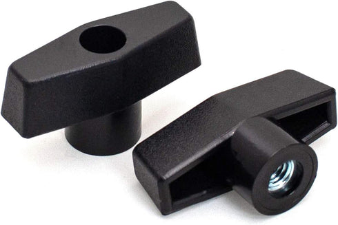 POWERTEC 1/4"-20 T Knobs 10 Pack, Clamping Knobs with Steel Insert for T Track Bolts, Thumb Screw Threaded Knobs for T Track Accessories, Feather ...