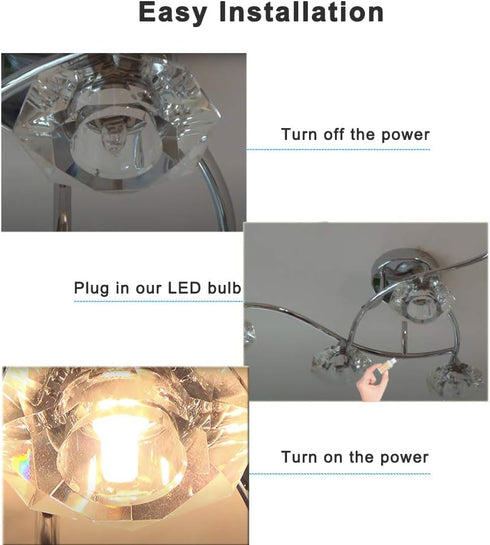 Dimmable G9 LED Light Bulbs 120V, 35W T4 G9 Halogen Equivalent, Warm White 2700K 3000K for Crystal Chandeliers Lights, Accent,Pedant Lights,Wall S...