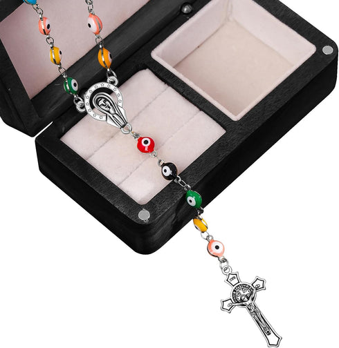 30Pcs/15Sets Alloy Jesus Rosary Cross and Center Medal Charms Pendants Oval Chandelier Links For Catholic Jewelry Making DIY Necklace Bracelet...