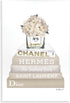 The Stupell Home Décor Collection High Fashion Bookstack with Tan Flowers Wall Plaque Art, 10 x 15, Multi-Color...