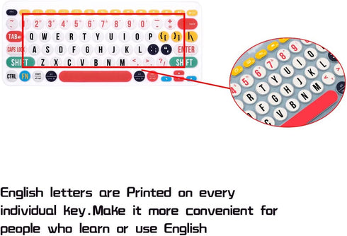 HRH - Ultra Thin Silicone Keyboard Cover Compatible for Logitech K380 Multi-Device Bluetooth Keyboard,Creative Rainbow font...