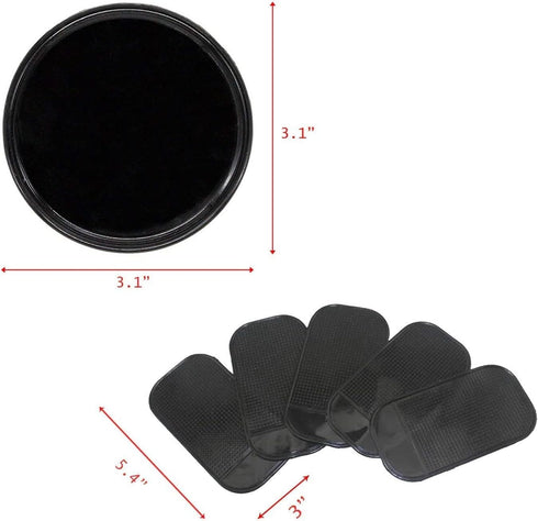 10pack Removable Silicone Sticky Anti-Slip Gel Pads Magic Gel Mat Stick to Car Dashboard Glass Mirrors Metal Tile Wall Kitchen Cell Phone Stand Re...