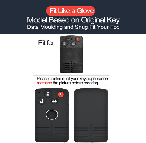 2pcs Fit for Mazda CX-7 CX-9 MX-5 Miata RX-8 Smart Card 4 Buttons Key Fob Cover Case Key Chain Protector Keyless Entry Remote Holder...